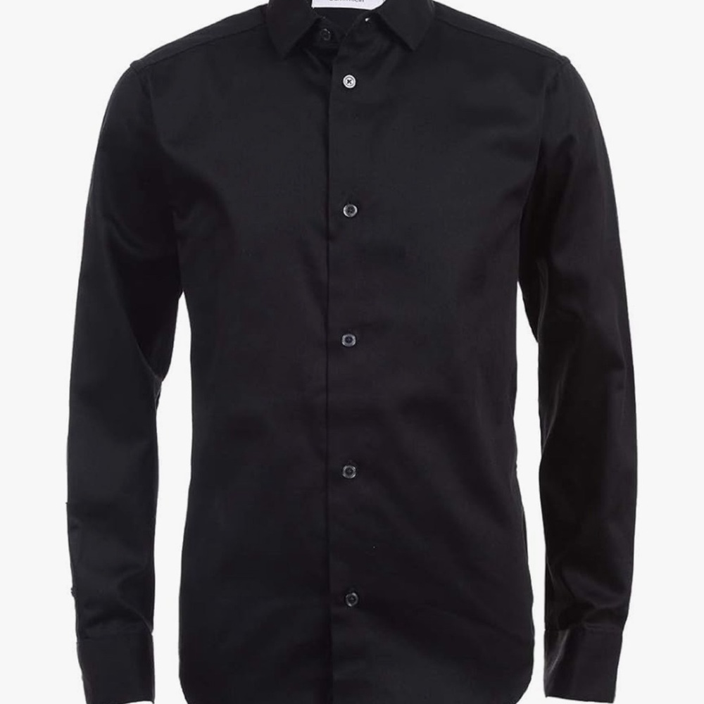 Boys Calvin Klein Black button up dress Shirt 16